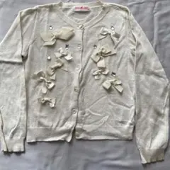 メゾピアノ Lサイズ　約130〜140 オフホワイト　カーディガン　女の子用