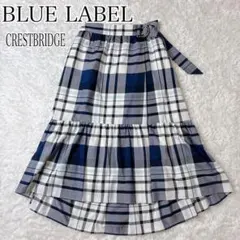 BLUE LABEL CRESTBRIDGE フレアスカート チェック 切り替え