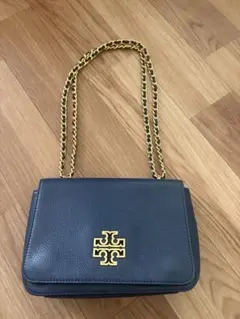Tory Burch ショルダーバッグ ネイビー - メルカリ