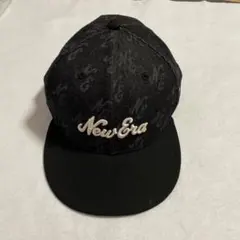 New Era 59FIFTY ブラックデニムモノグラム　キャップ 7 5/8