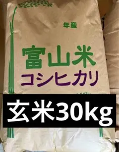 令和7年産　富山県産　コシヒカリ　玄米　30kgのサムネイル