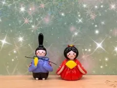 可愛い*°♡春風立ち雛☆ミニチュア　ガラス細工☆ひな祭り　桃の節句