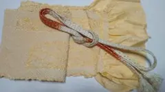 オレンジの帯揚げ、帯締めのセット 彩40―218