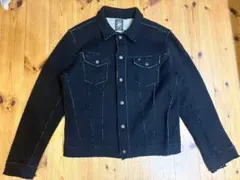 DIESEL ディーゼル　ニット生地　デニムジャケット調　ブラックジャケット