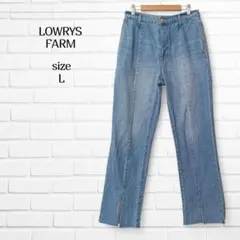 ローリーズファーム デニム パンツ ジーンズ ストレート 裾スリット L 春