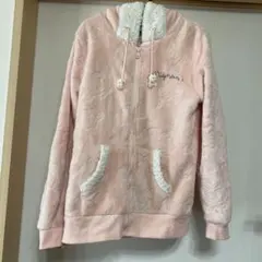 キッズ用 ピンク フリースジャケット 耳付き 150