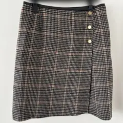 ROPE チェック柄 ミニスカート ゴールドボタン