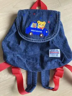 mikiHOUSE クマ刺繍デニムリュック
