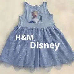 H&Mアナ雪disneyディズニーエルサプリンセスワンピース5-6 120㎝