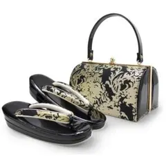 草履バッグセット 帯地 振袖 成人式 結婚 留袖 黒 金 uzouri114-1 楽天市場】成人式 振袖用 草履バッグセット 帯地 草履バッグ