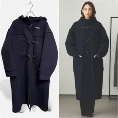 ユニクロ＋Jウールオーバーサイズダッフルコート黒ブラック サイズ M