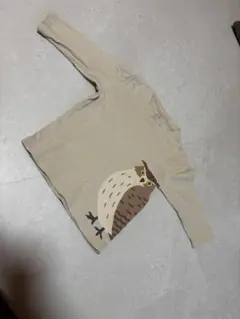 80 無印良品　カットソー　長袖T みみずく　ふくろう
