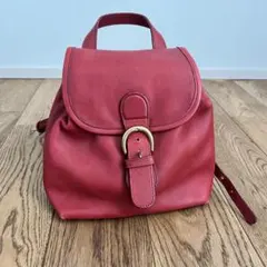 ☆ヴィンテージ☆レザー 赤 バックパック フラップ付きリュックオールドコーチ