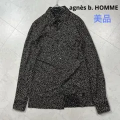 〈美品〉agnès b. HOMME アニエスベー【M相当】ドット柄 総柄シャツ