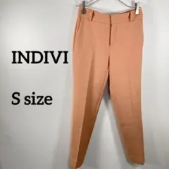 INDIVI ベージュ スラックス ピンク　Sサイズ36 a254⑤