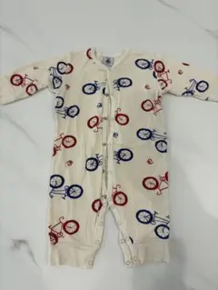 プチバトー 自転車柄ロンパース