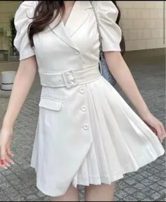 パフスリーブジャケットプリーツミニワンピースタグ付き♡ROYAL PARTY