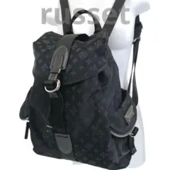 美品 ラシット リュックサック フォートラベラー ブラック ナイロン×レザー