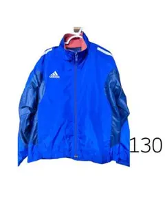 adidas アディダス ウィンドブレーカー 130 キッズ ジャケット 青