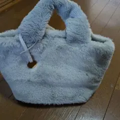 ファー トートバッグ グレー