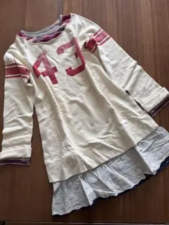 デニムダンガリー スウェット レイヤード風 ネイビー☆160 - メルカリ