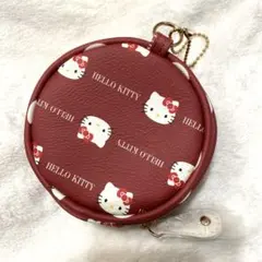 ハローキティー コインケース ミニポーチ ミニ財布 キーホルダー 総柄赤