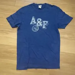 80〜90s アバクロ A&F ロゴTシャツ L ネイビー シングル