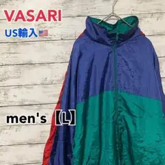 ●F408【US輸入】VASARIフルジップ ナイロン ジャケット メンズ【L】