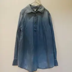 liz lange maternity デニムブルー　長袖シャツ 【S】