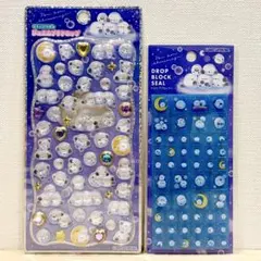 シマエナガ 2点セット ★ ジュエルプチドロップ ストーンつき タイルシール