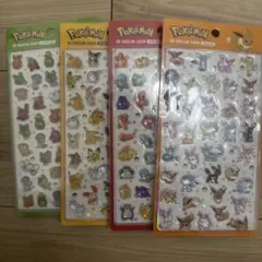 【韓国限定】ポケモン　3Dクリスタルステッカー　4種セット