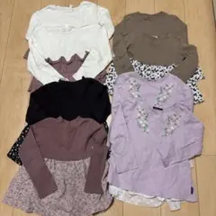 双子 女の子 まとめ売り 長袖カットソー 8着セット 110cm