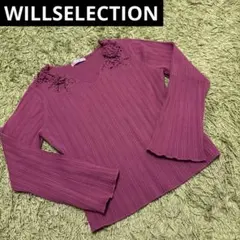【WILLSELECTION】新品✨春ニット　伸縮性◎ Vネック　レディースのサムネイル