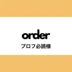 【オーダー専用】プロフ必読様
