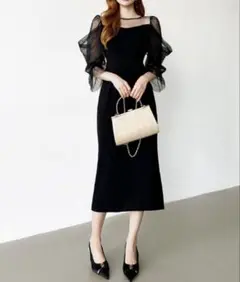 COCOMOMOオケージョンドレス ブラックワンピース Sサイズ