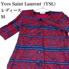 美品✨　イヴサンローラン　ysl トップス　シャツ　ブラウス　花柄　M 赤