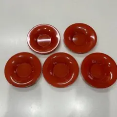 朱塗り 茶托 5枚セット 漆器