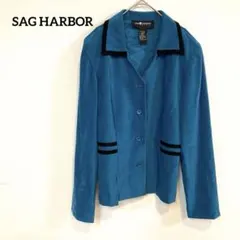 SAG HARBOR テーラードジャケット 12号 青 肩パッドあり
