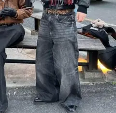 h&mブラックバキーデニム初期 スーパーバギー ワイド 円堂守 着用