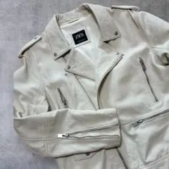 ZARA ラムレザーダブルライダースジャケット XL
