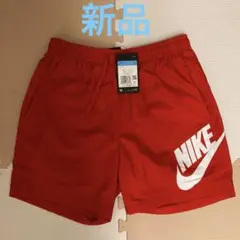 ナイキ　ハ－フパンツ　新品　Mサイズ レッド　ホワイトロゴのサムネイル