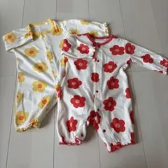 花柄ロンパース 60-70cm 2点セット　双子