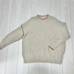 LOWRYSFARM リブ編みベージュセーター Fサイズ