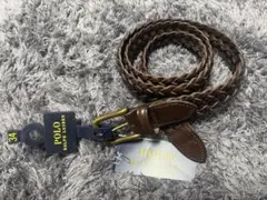 POLO RALPH LAUREN 編み込みレザーベルト 34