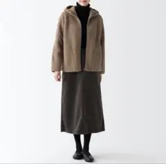 無印良品 再生ポリエステル　ボアフリースパーカー　モカブラウン　Mサイズ