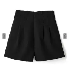 ハイウエストタックショートパンツ[at1647] ブラック