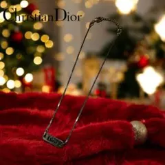 ヴィンテージ　クリスチャンディオール/Diorプレートネックレス（シルバー）ロゴ