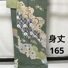 b490 正絹　袷　訪問着　飾り紋　金彩　トールサイズ　美品　着物