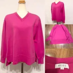 PLST プラステ　エクストラファインメリノウールブレンドVネックセーター