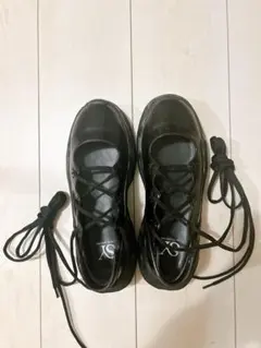 UNITED ARROWS レースアップ フラットシューズ　ブラックのサムネイル